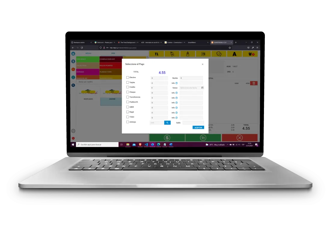 Sistema POS para restaurantes SmartMenu: gestión de menú y ventas